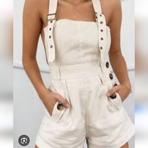 Seven Wonders The Label Linen Blend Overalls Size 6